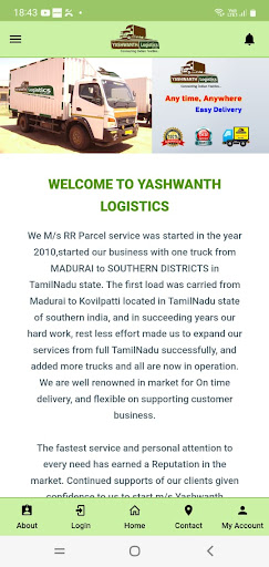 Android application Yashwanth Logistics screenshort