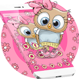 lovely pink owl theme pink wallpaper icon