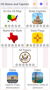 50 US States Map, Capitals & Flags - American Quiz