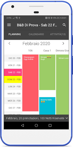 Android application Gestione prenotazioni per B&B screenshort