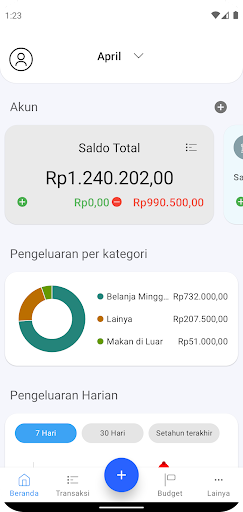 Android application BudgetIn (Pencatat Anggaran) screenshort