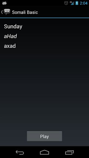 Somali Basic Phrases Screen 3