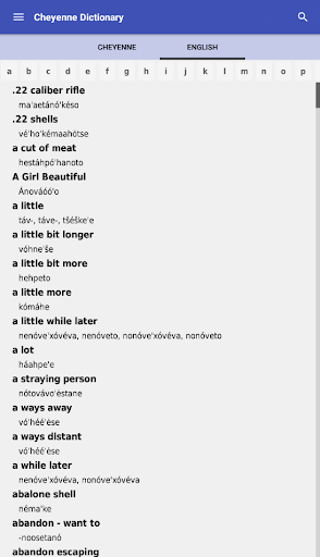 Cheyenne Dictionary Screen 3