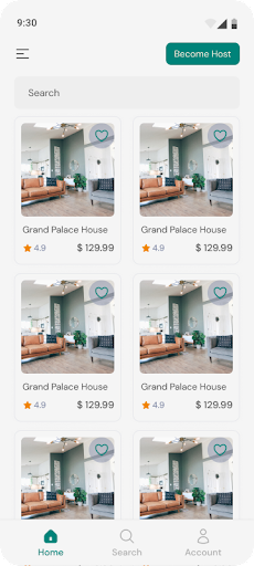 Android application Space Rental screenshort
