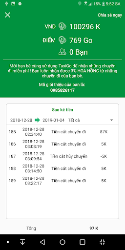 Taxigo - Lái xe Screen 3