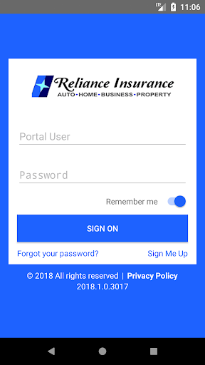 Android application Reliance Insurance Mobile screenshort