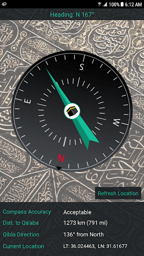 Android application Qibla Direction (Qibla Finder) screenshort