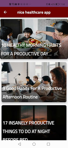Android application nice healthcare screenshort