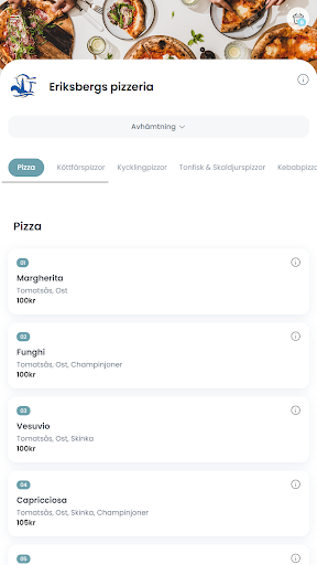 Android application Eriksbergs Pizzeria screenshort