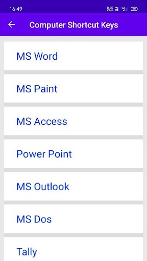 Computer Shortcut Keys Screen 3