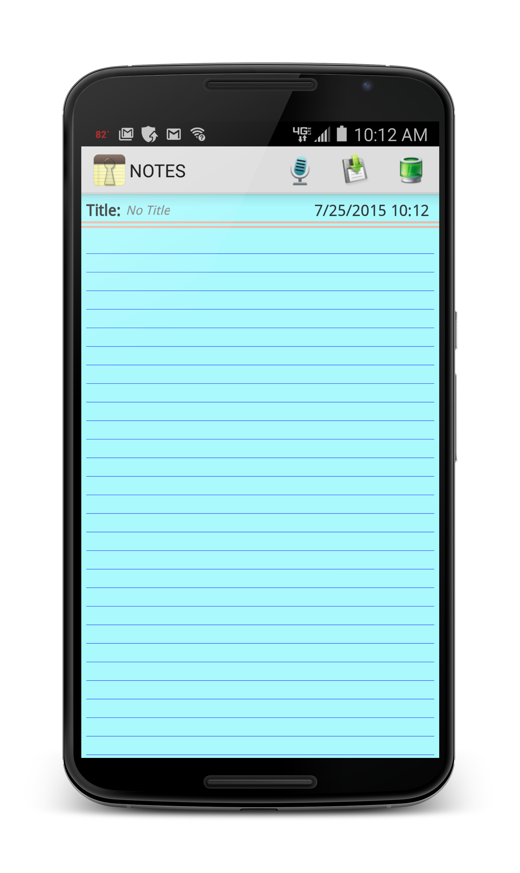 Android application NOTES screenshort