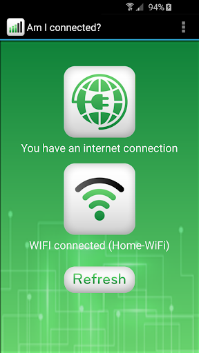 Android application Am I connected? screenshort
