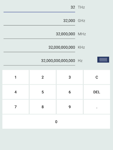 Frequency Unit Converter Screen 2