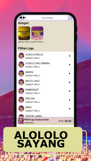 Android application Dangdut Alololo Sayang Lirik screenshort