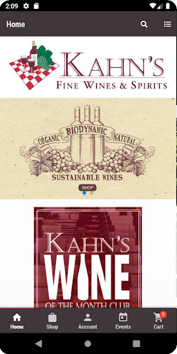 Android application Kahn’s Fine Wines & Spirits screenshort