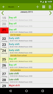 Shift Work Calendar (FlexR Pro) Screenshot