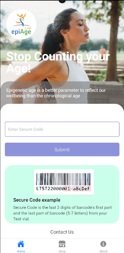 Android application EpiAge Lite screenshort