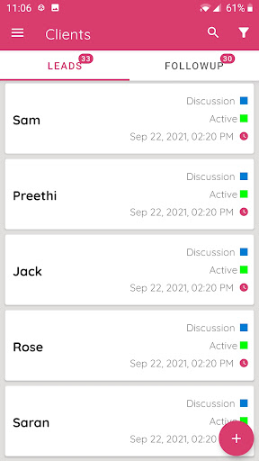Android application Solid Performers CRM-Lite screenshort