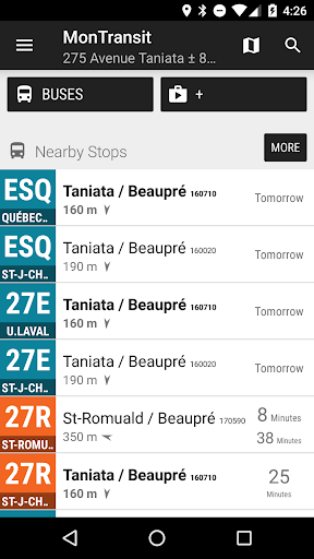 Android application Lévis STL Bus - MonTransit screenshort