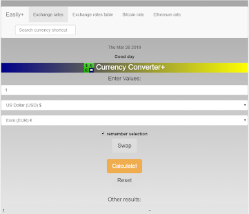 Currency Converter Easily+ Bildschirmfoto