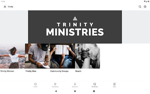Screenshot of The Trinity Church App