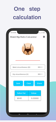 Android application Waist To Hip Ratio Calculator screenshort