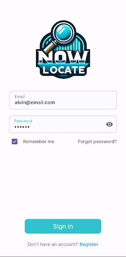 Android application NOWLocate screenshort