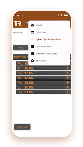 Transval työvuorot Screen 2