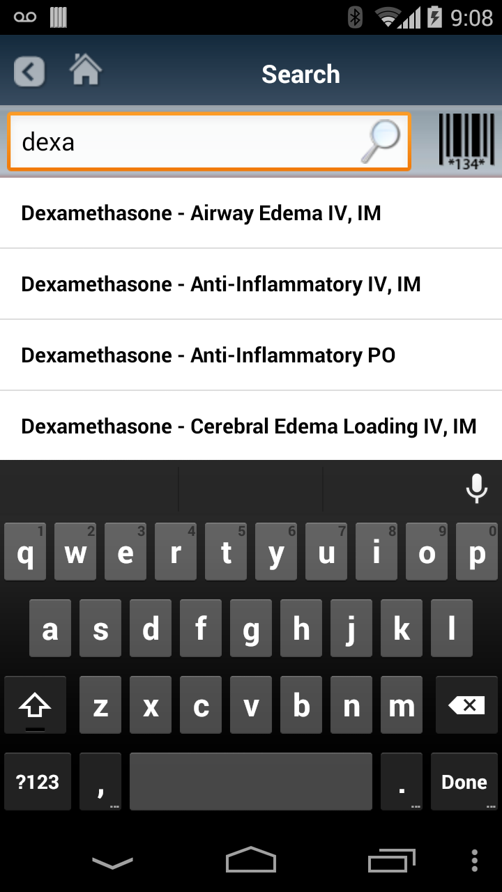 Android application eBroselow SafeDose screenshort