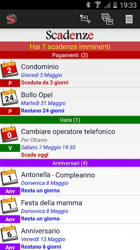 Scadenze Screen 2