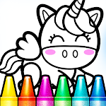 Rainbow Glitter Drawing Book - Coloring Classes Apk