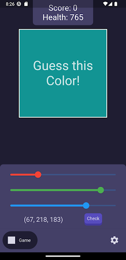 ChromaGuesser: Practice RGB! Screen 2