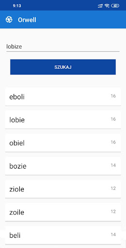 Orwell - pomocnik scrabble Screen 3