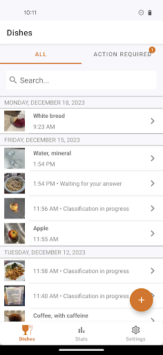 Android application MyFoodRepo V2 screenshort
