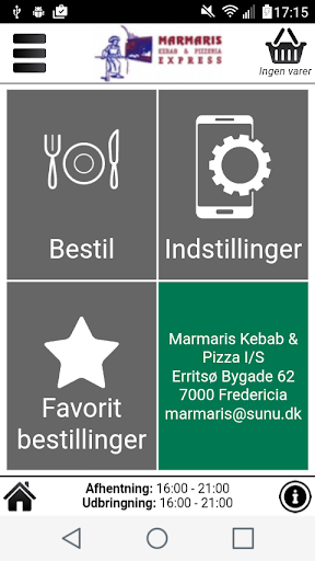 Android application marmariskebab.dk screenshort