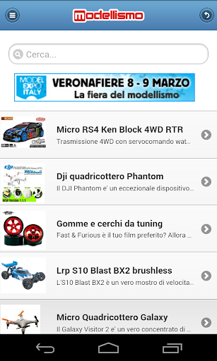 Android application Modellismo.it screenshort