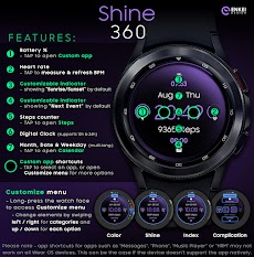 Shine 360 - digital watch faceのおすすめ画像4