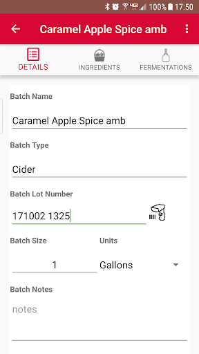 Cider / Wine Tracker (Home Bre Screen 3