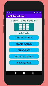 Math Tables Game