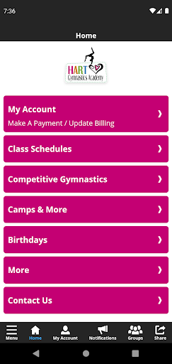 Hart Gymnastics Academy Screen 2