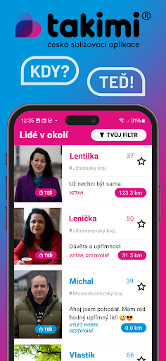 Android application Takimi - Česká Sbližovací App screenshort