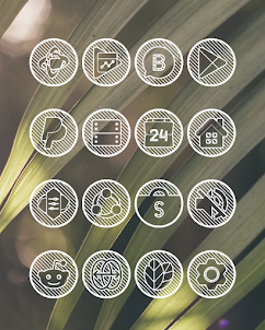 Lines Circle - White Icon Pack