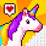 Pixel Art Paint by Number Coloring Book icon