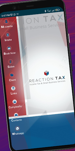 Android application Reaction Tax screenshort