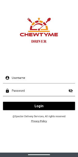 ChewTyme Driver Screen 2
