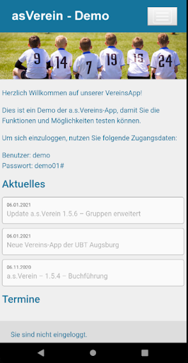 Android application a.s.Verein - Demo screenshort