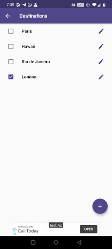 Simple Bucket List Screen 2
