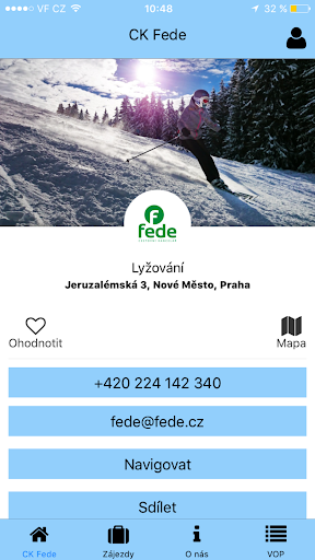 Android application Lyžování screenshort