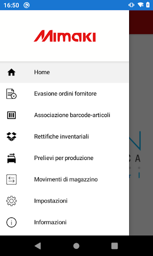 Android application Mimaki.Manufacturing screenshort