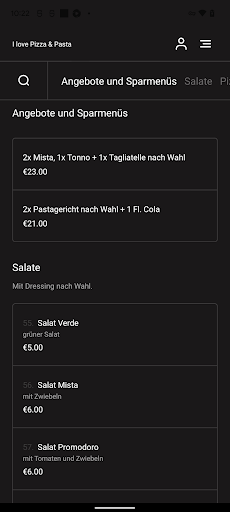 I love Pizza & Pasta Screen 3